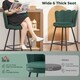 image 3 of HOMCOM Bar Stools Set of 2, Modern Velvet-Feel Barstools with Petal Backrest and Footrest, Upholstered Breakfast Bar Chairs with Metal Legs for Kitchen Island Counter, Dining Room, Dark Green