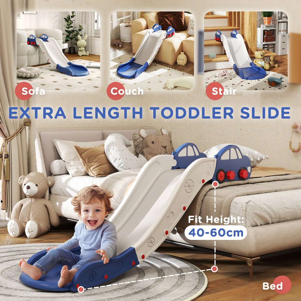 image 1 of AIYAPLAY Kids Slide for Bed, Sofa, Easy to Assemble, Blue