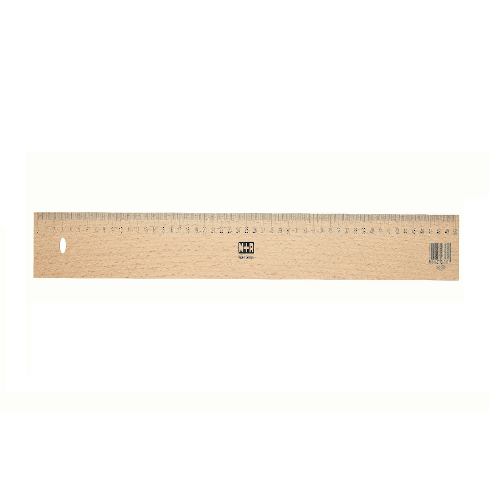 50cm Natural Beechwood Ruler With metal Insert