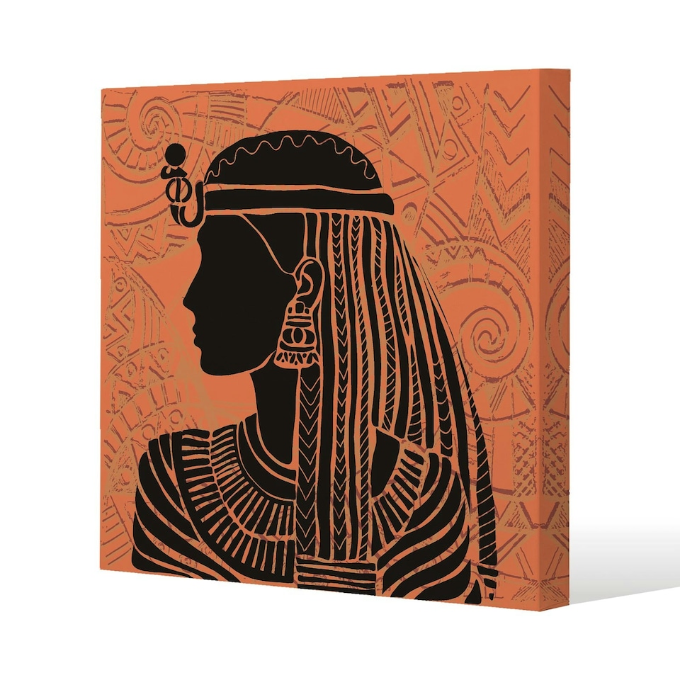 image 1 of Egyptian Women on Orange (Canvas Print) 46 x 46 x 4cm