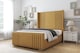 image 2 of Sloomy Camden Mustard Plush Bed Frame With 50"  Upholstered Wingback Headboard 4'6 Double