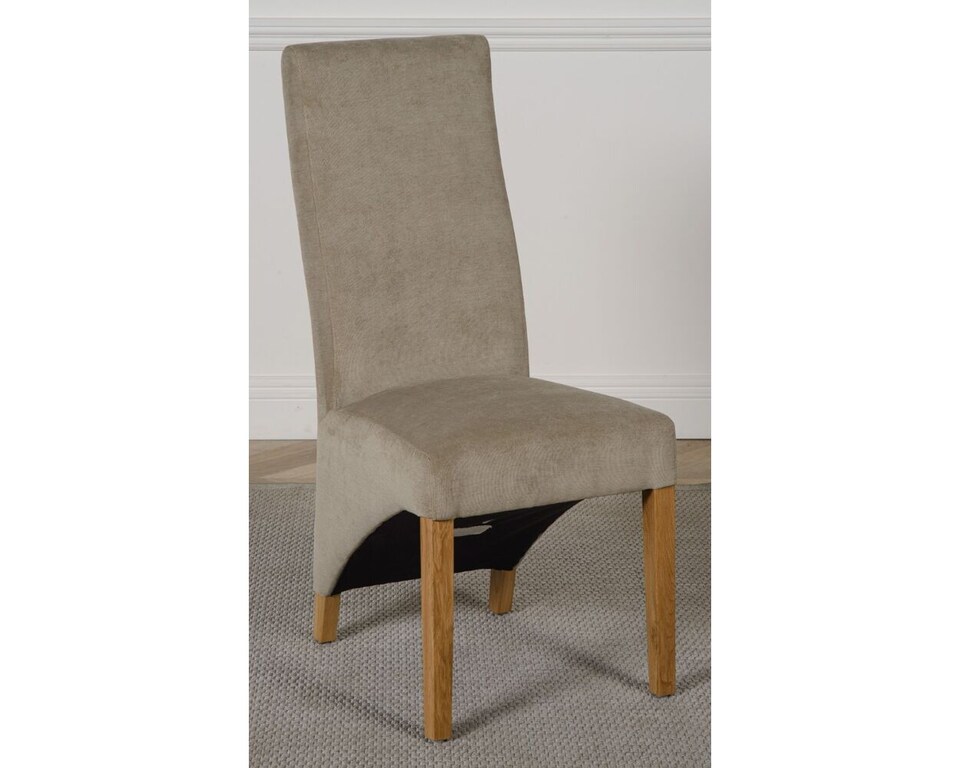 image 1 of Dakota 152 x 87cm Medium Oak Dining Table and 6 Lola Fabric Chairs | Grey | Grey