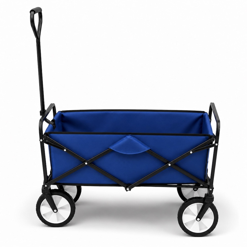 image 1 of Blue Heavy Duty Foldable Garden Festival Trolley Cart Wagon Truck
