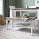 image 7 of Hallway Bench Kitchen Dining Entryway in White and Dark Pine Canterbury 117cm | White | M