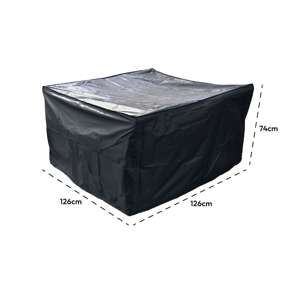 image 1 of KCT 126 x 126 x 74cm Square Garden Furniture Cover Black