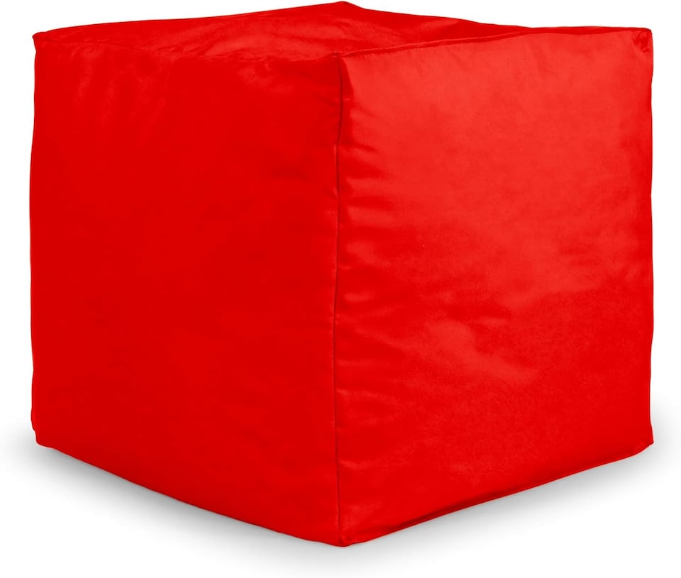 image 1 of Outdoor Bean Bag Footstool Pouffe Water-Resistant 40x40cm | Red