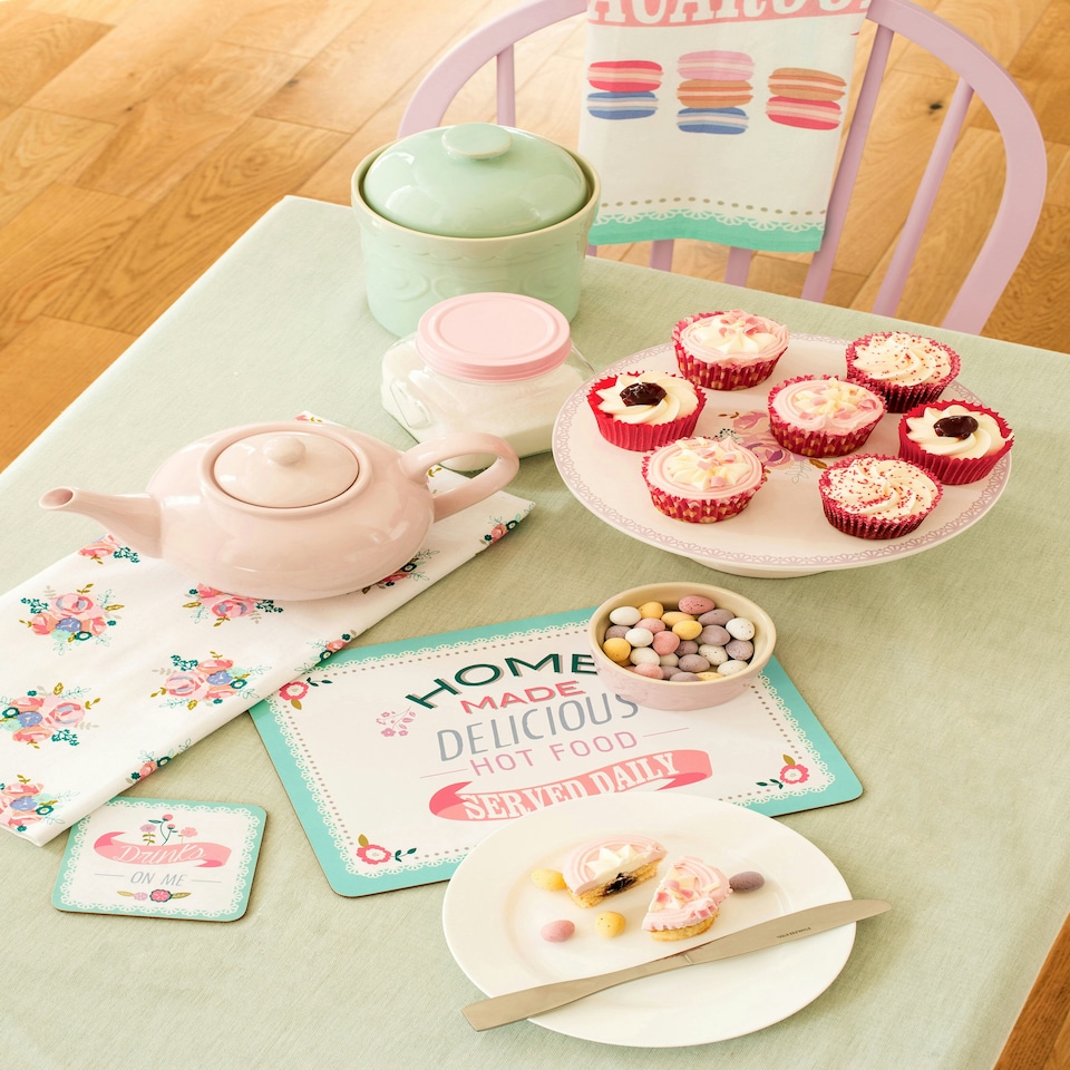 image 1 of Amelie Floral Pattern Cake Stand Pink
