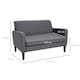 image 3 of HOMCOM 2 Seater Sofa, Small Comfy Sofa Couch with Rubber Wood Legs, Modern Upholstered Loveseat for Living Room, Bedroom, Charcoal Grey