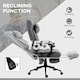 image 5 of Vinsetto Fabric Vibration Massage Office Chair with Heat, Head Pillow, Grey