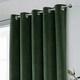 image 3 of Hampton Green Velvet Curtains 66 x 72 inch (168 x 183 cm) 100% Blackout Eyelet Thermal Noise Reducing Curtains for Bedroom and Living Room