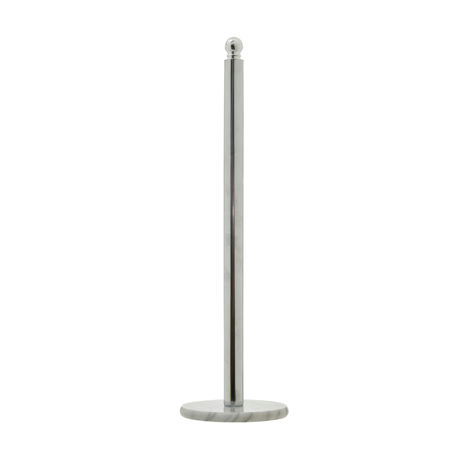 image 1 of Interiors by Premier Elegant Design Chrome Large Toilet Roll Holder, Stable Toilet Holder, Sturdy Roll Holder With Marble Base