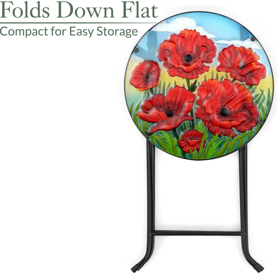 image 1 of Glass Poppy Garden Table