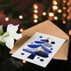image 4 of Modern Abstract Tree Shapes Blue Yellow Xmas Art Blank Christmas Card