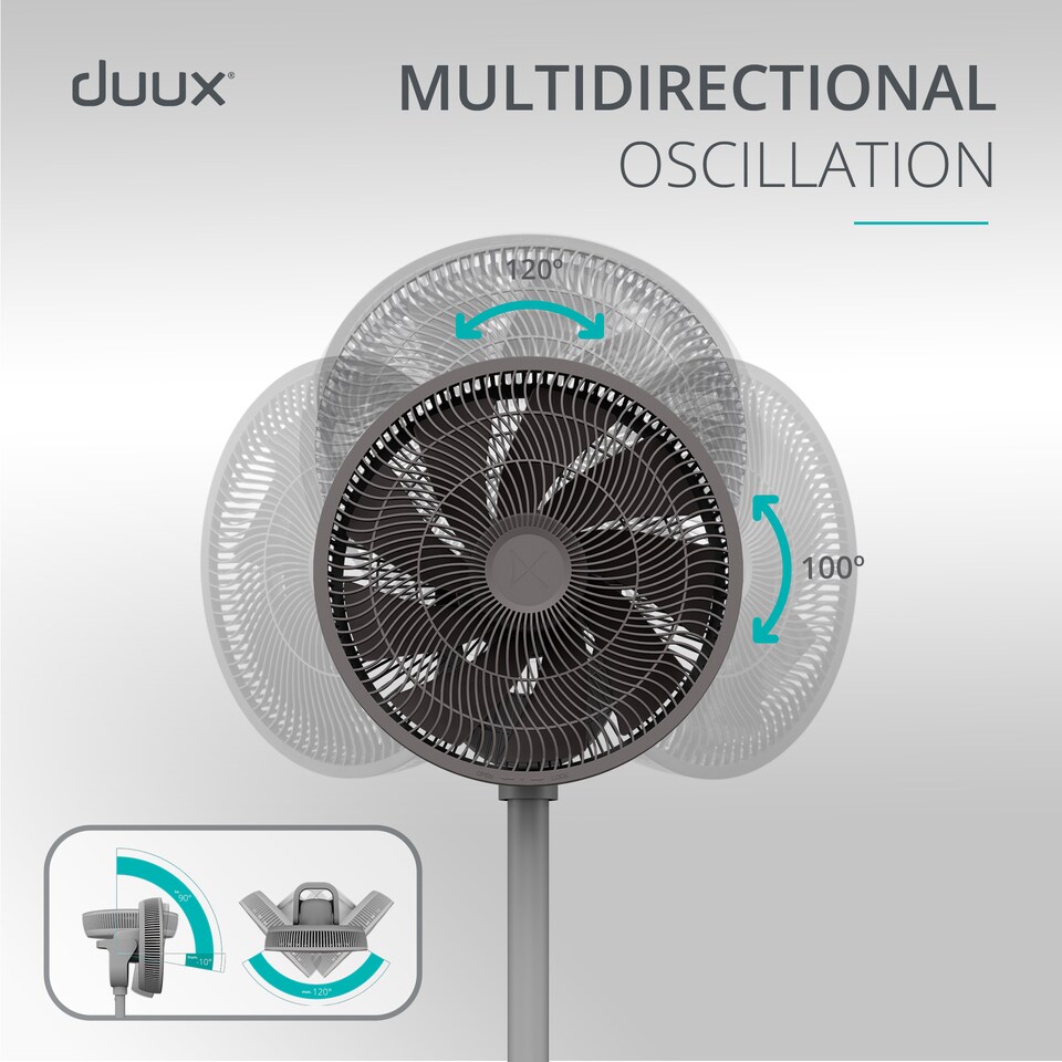 image 1 of Duux Whisper 3 Standing Fan with Remote Control | Grey | Grey