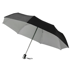 Bullet 21.5in Alex 3-Section Auto Open And Close Umbrella - Black/Silver - One Size