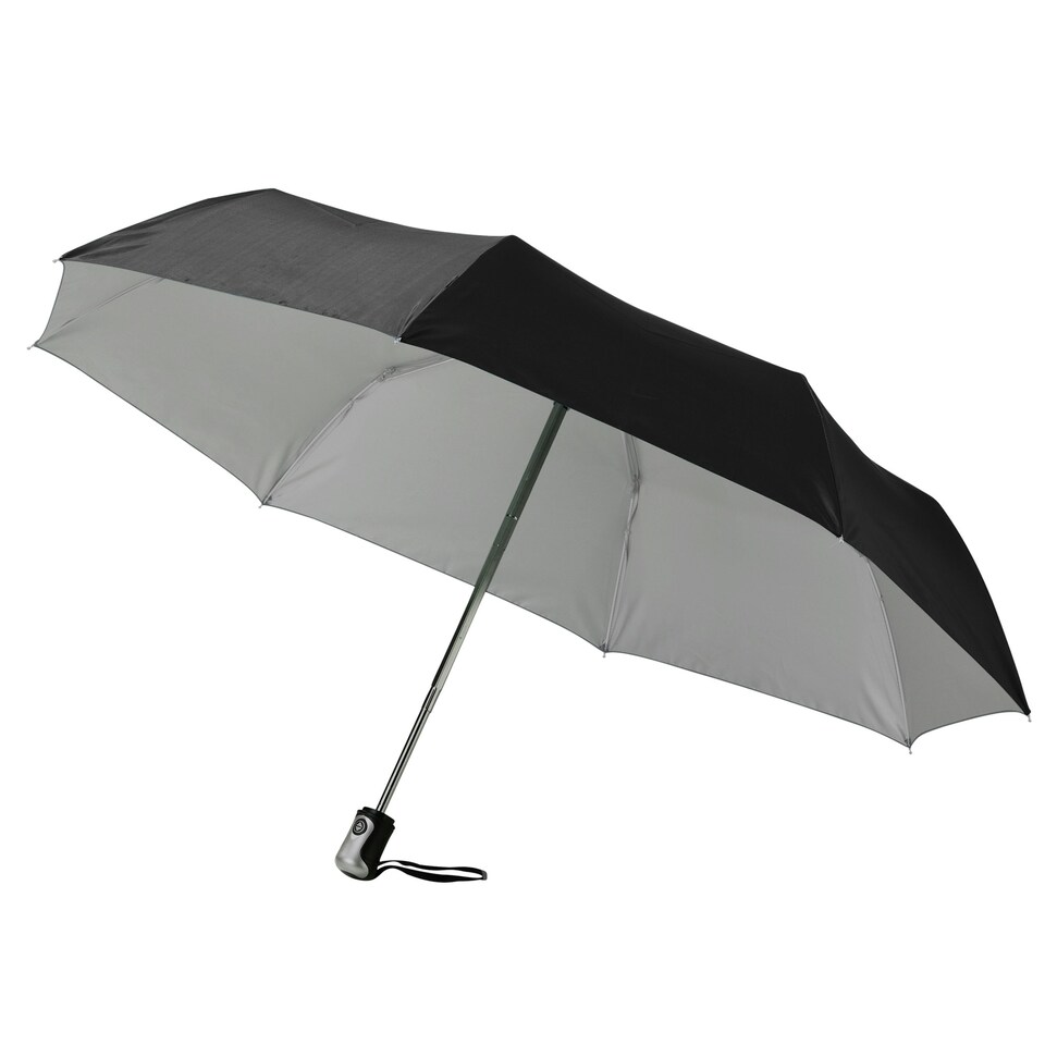 Bullet 21.5in Alex 3-Section Auto Open And Close Umbrella - Black/Silver - One Size
