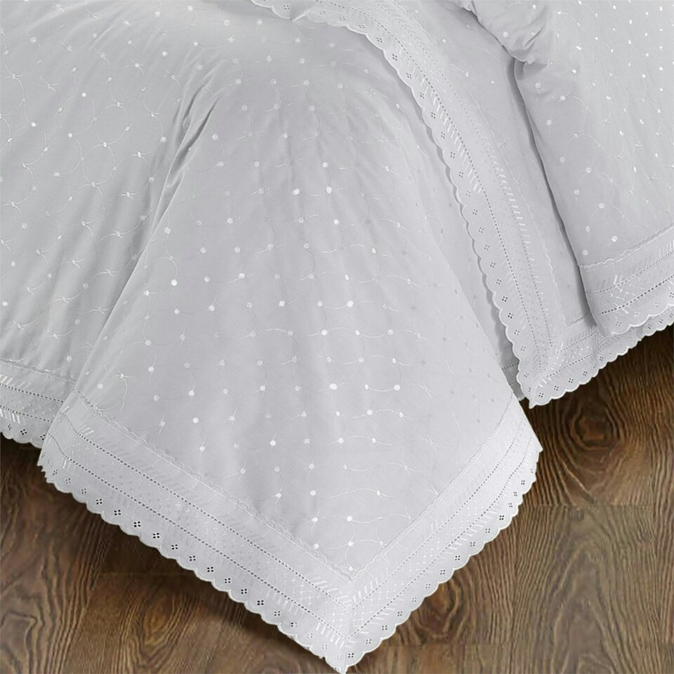 image 1 of Highgrove White Double Duvet Cover Set