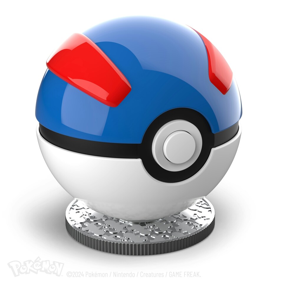 image 1 of Pokémon Die-Cast Mini Great Ball Replica Blue