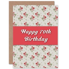 70Th Seventy Flower Pattern Birthday Card