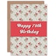 image 1 of 70Th Seventy Flower Pattern Birthday Card