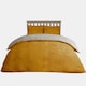 image 7 of OHS Luxury Teddy Fleece Reversible Duvet Cover and Pillowcase Bedding Set | Multi | Ochre/Grey | King
