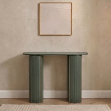 OHS Madison Console Table Ribbed Engineered Wood Entryway Display Desk