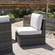 image 2 of Luxury Rattan 8 Seater Sofa Set with Integrated Fire Pit Table in Stone