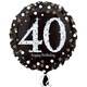 image 1 of Gold Sparkling 40th Birthday Round Foil Helium Balloon 46cm / 18 in
