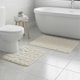 image 2 of 2 Piece Pebble Design Memory Foam Bath Mat Set Soft Absorbent Non-Slip Bathroom | Cream