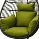 image 1 of Homescapes Luxury Waterproof Egg Chair Cushion With Headrest - Green