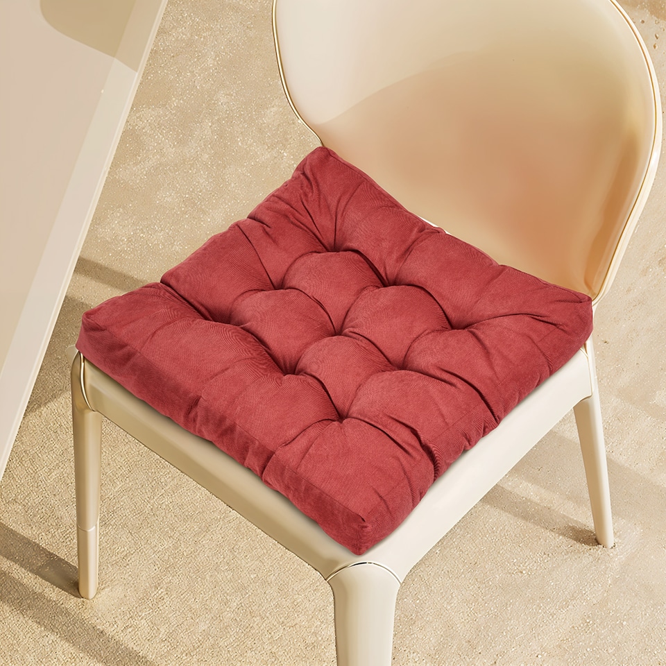 image 1 of Living and Home Chair Cushion, Red | Red