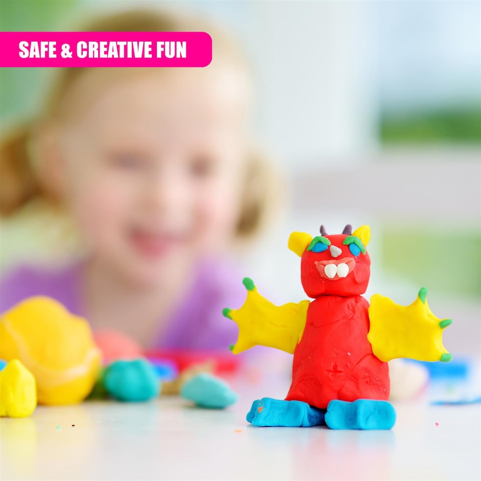 image 1 of The Magic Toy Shop Giant Dough Bucket Non-Toxic Modelling Clay Kit 10 Colours 1.5 Kg