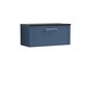 image 1 of Retro 1 Drawer Wall Hung Vanity Unit with Sparkling Black Laminate Worktop - 800mm - Satin Blue - Balterley Blue