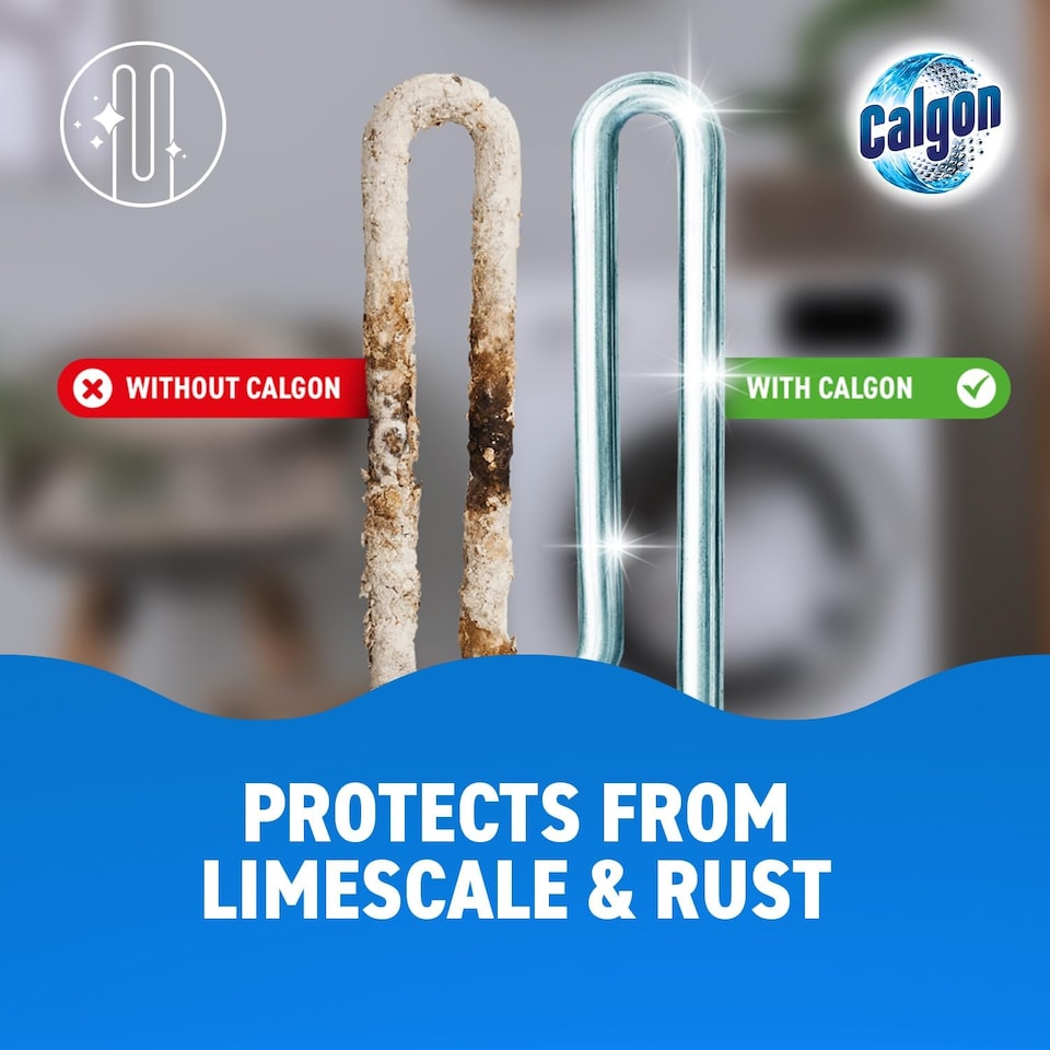 image 1 of Calgon 4-in-1 Washing Machine Cleaner and Water Softener Tablets, Removes Limescale & Odours, Deep Clean, Units: 45 Tablets, Size: L Pack