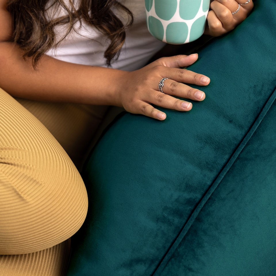image 1 of Natalia Velvet Adults Bean Bag Armchair, Ready Filled Large Beanbag Teal | Green | Teal Green | XL | 1