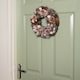 image 4 of 30cm Frosted Hanging Christmas Wreath with Pine Cones & Wooden Stars