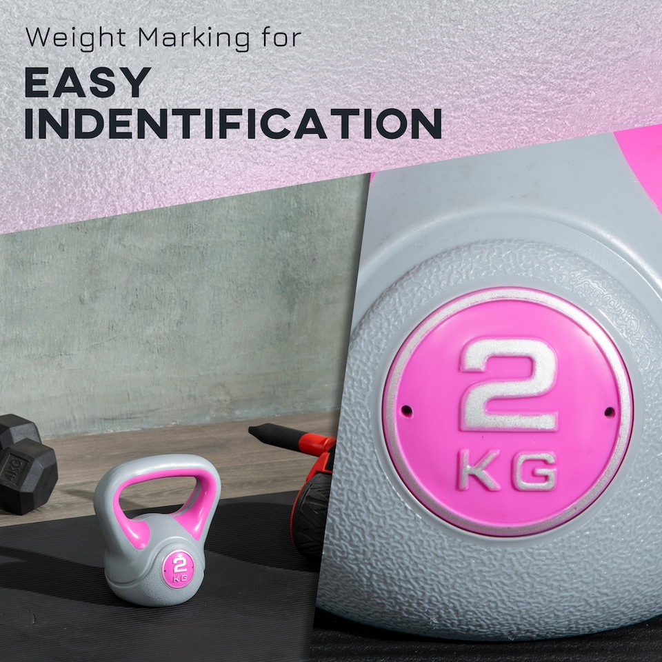 image 1 of SPORTNOW Kettle Bell with Handle for Home Gym | Pink | Pink