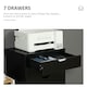 image 5 of Vinsetto Mobile Filing Cabinet, 7-drawer File Cabinet with Wheels, Black