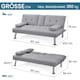 image 4 of Yaheetech Fabric Upholstered Convertible Futon Sofa Bed for Small Spaces