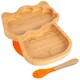 image 1 of Tiny Dining Bamboo Llama Baby Weaning Plate & Fork Set - Orange
