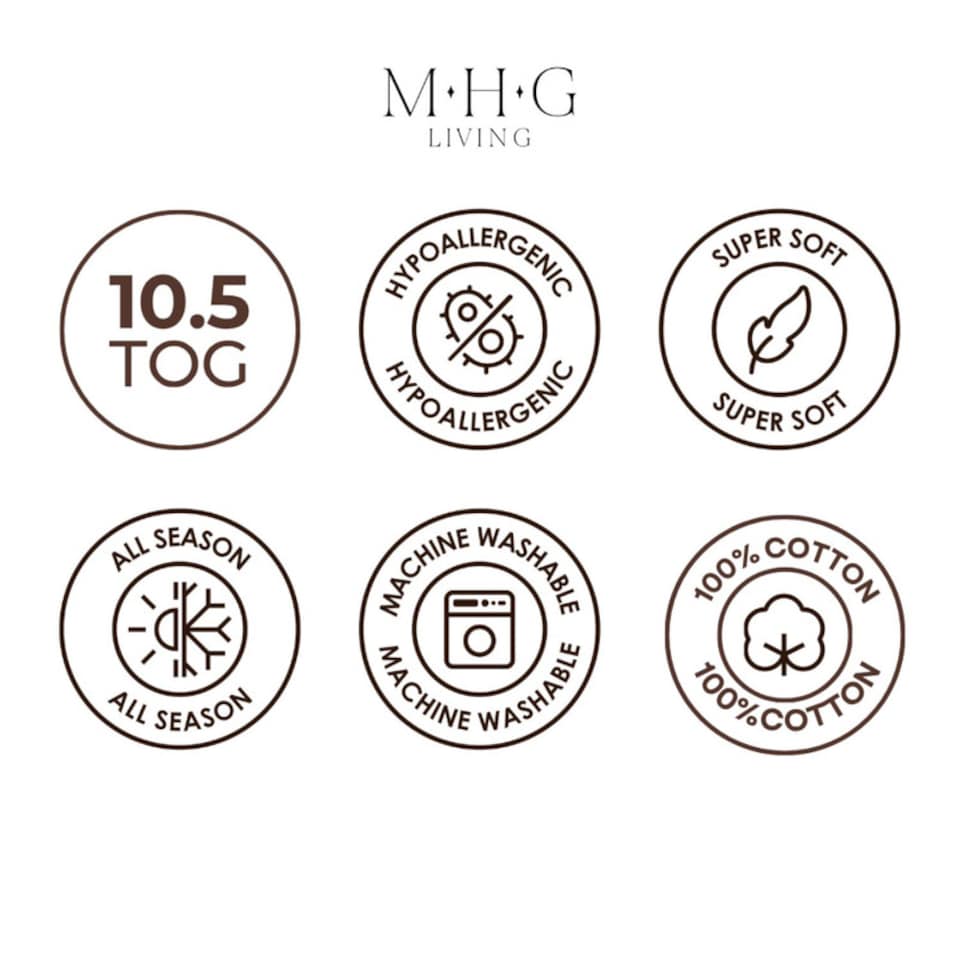 image 1 of MHG Living 10.5 Tog All Season 100% Cotton Duvet|White|Single