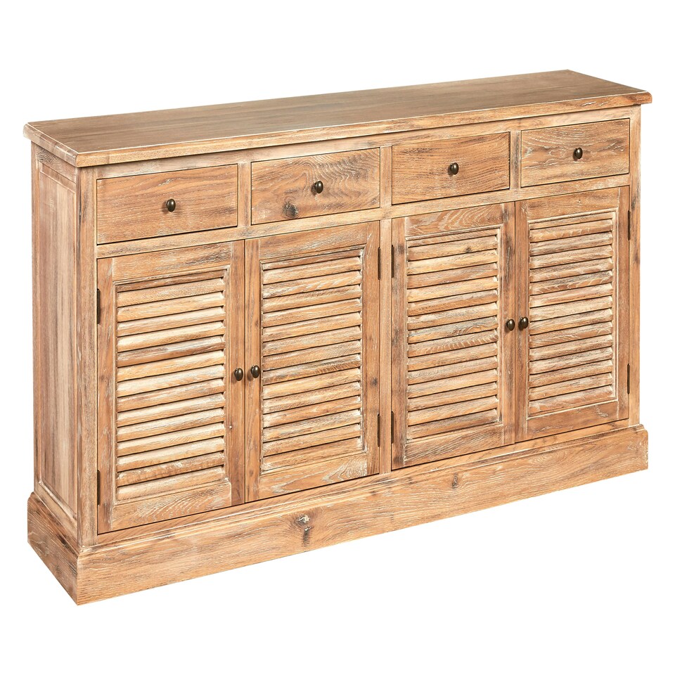 image 1 of Lyon 4 Drawers Whitewash Sideboard Brown