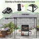 image 5 of COSTWAY 318x153cm Grill Gazebo Outdoor Barbecue Canopy Tent w/Side Awning-Grey