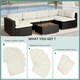 image 3 of Outsunny Garden Rattan Sofa Set Polyester Cover Replacement No Cushion White | Beige