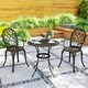 image 8 of Outsunny 3PCs Bistro Set,  Aluminium Garden Table and Chairs Bronze Tone