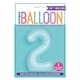 image 2 of Matte Powder Blue Number 2 Helium Foil Giant Balloon 86cm / 34 in