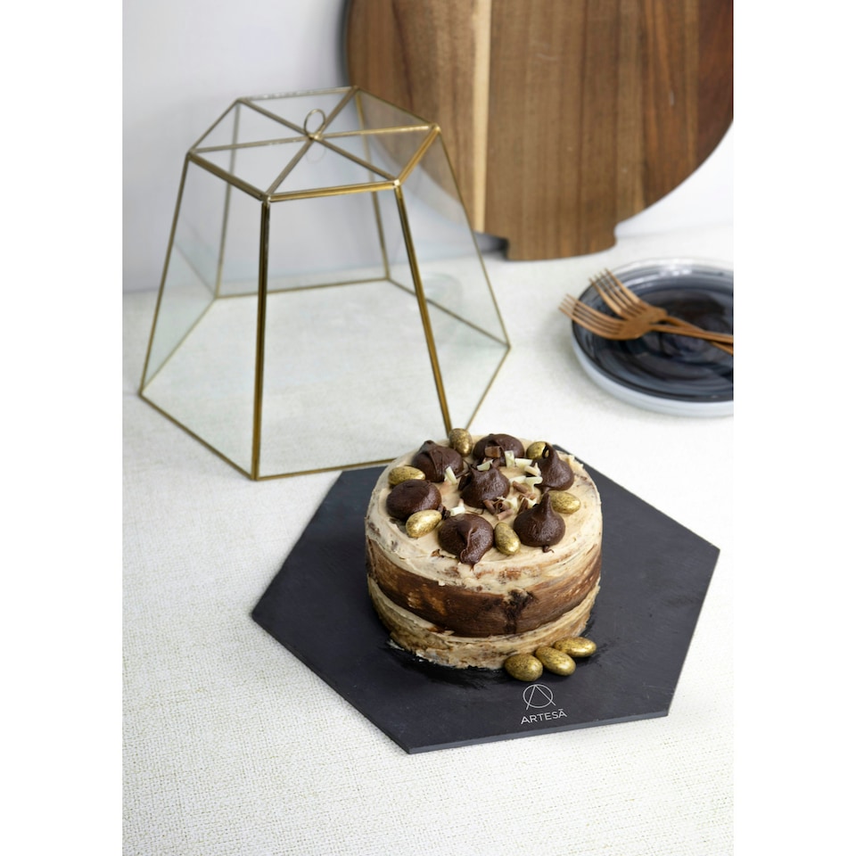 image 1 of Artesá Glass Serving Cloche with Slate Base