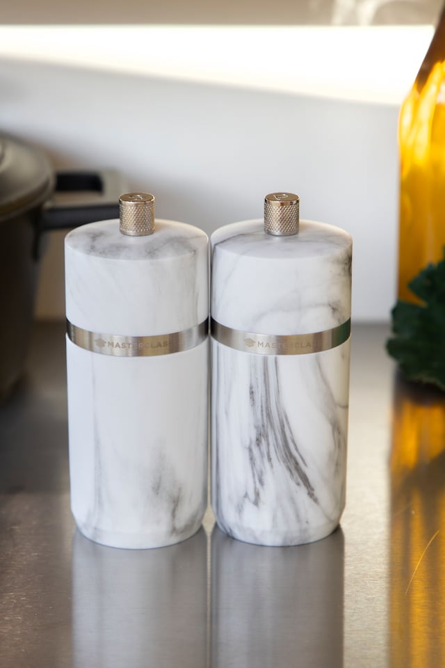 image 1 of MasterClass Salt or Pepper Mill, 12cm Marble Finish Spice Grinder
