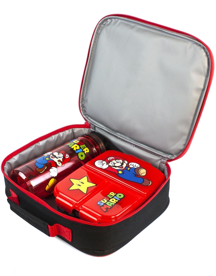 image 1 of Nintendo Super Mario Yoshi Kids Lunch Box Set | BPA-Free Water Bottle 580ML, Snack Pot & School Food Bag | Durable Plastic Containers for Daily Packed Lunches & Picnics