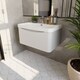 image 4 of Balterley Arch Modern Bathroom Wall Hung 1 Drawer Vanity Unit & Ceramic Basin | White | Satin White